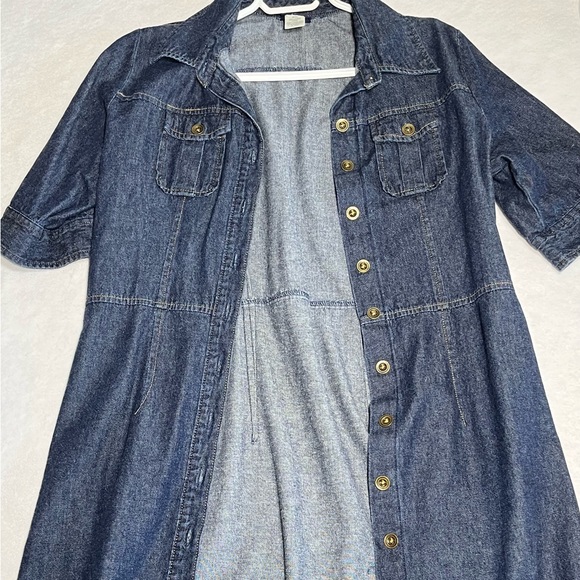 Large Blue Jean Dress by Cherokee long Jean skirt one piece Cherokee Jean Dress - Picture 10 of 11